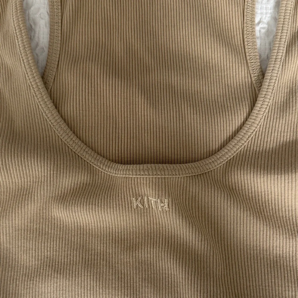 Kith Beige Ribbed Crop Top - Picture 2 of 5